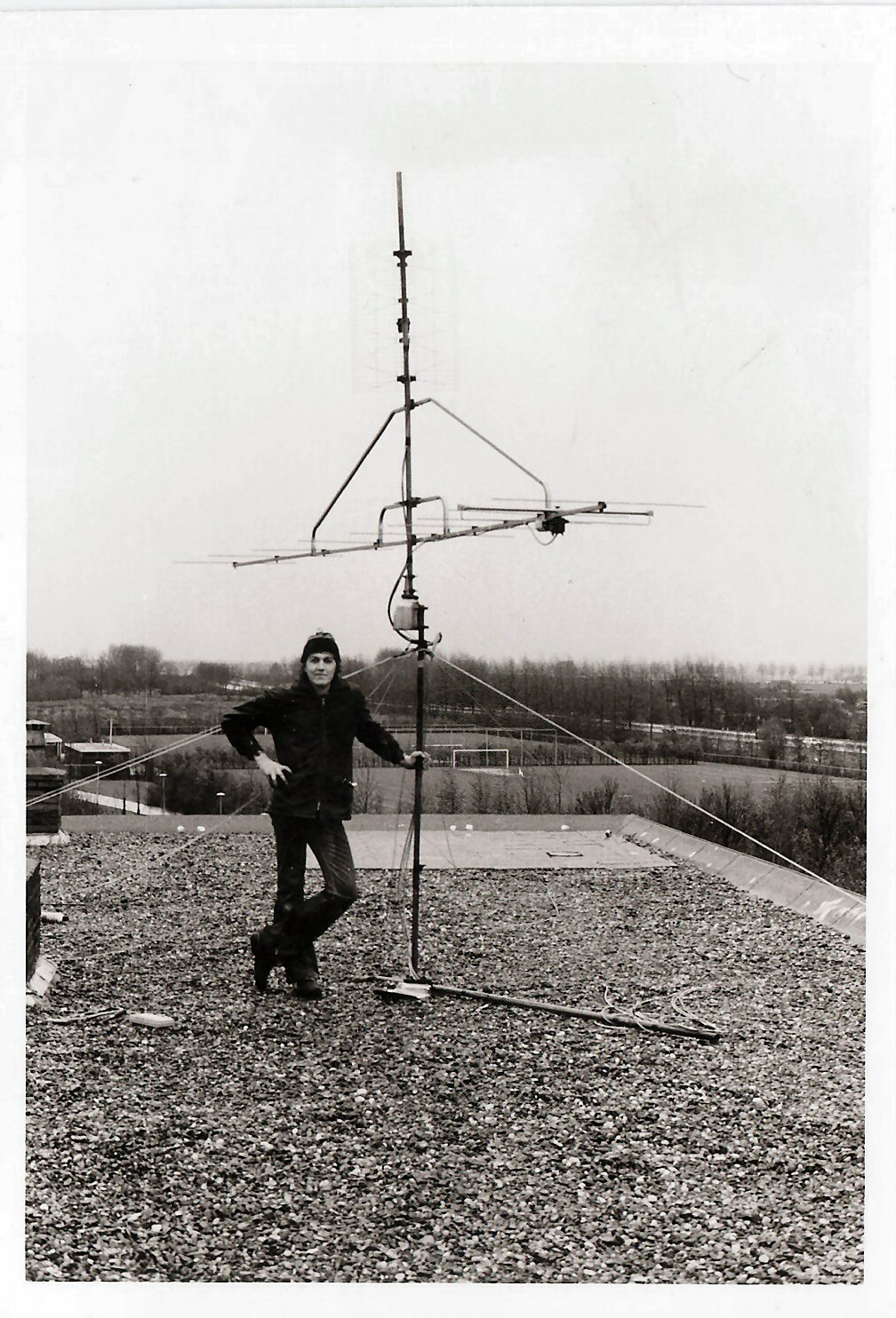 Antenna mast repaired 1978