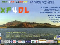 XF4DL  - CW - SSB Year: 2006 Band: 17m Specifics: IOTA NA-030 Socorro island