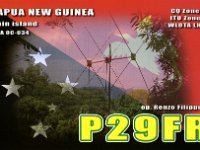 P29FR  - SSB Year: 2014 Band: 10, 17m Specifics: IOTA OC-034 New Guinea island
