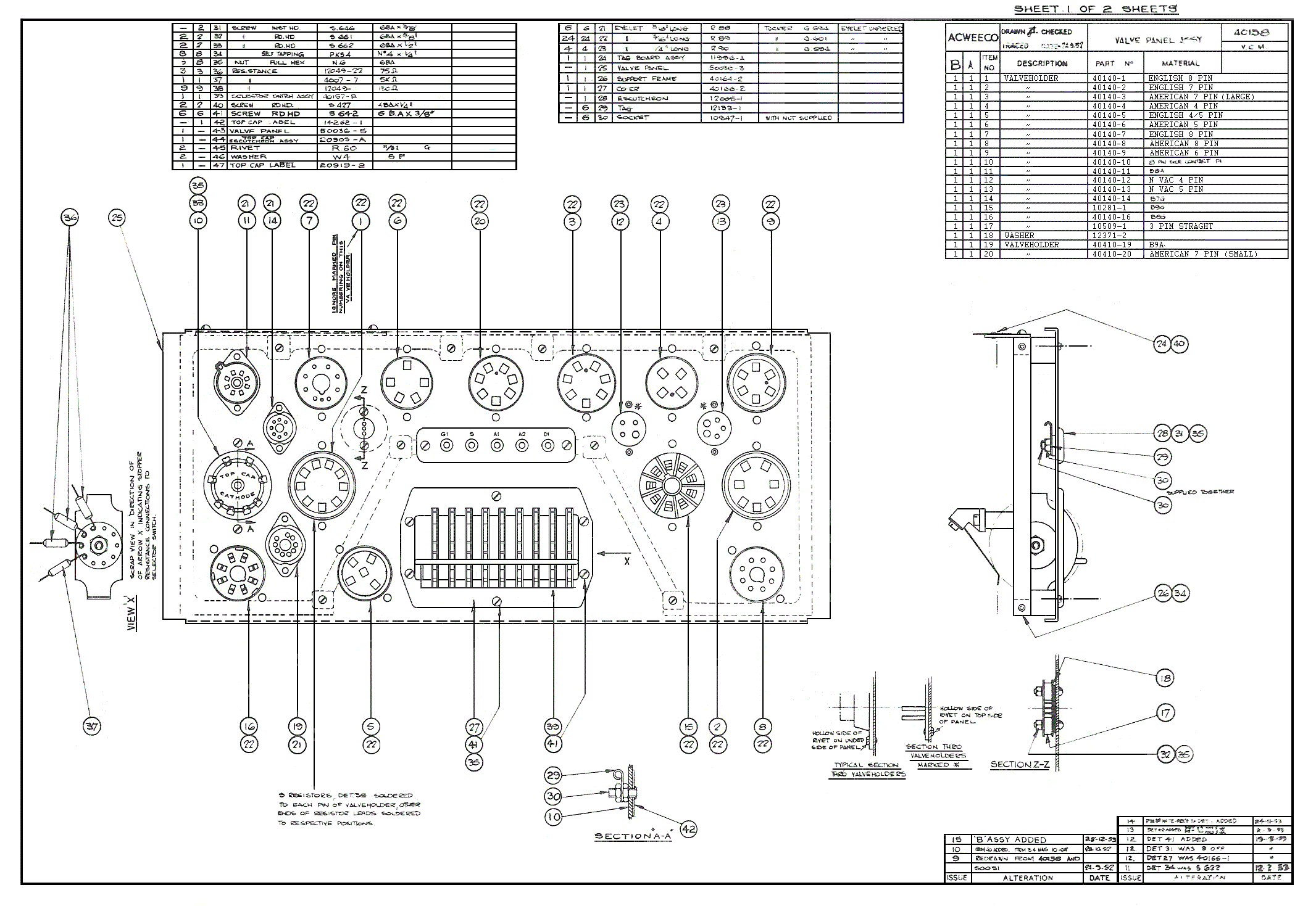 MK2 tube tester drawing 40158