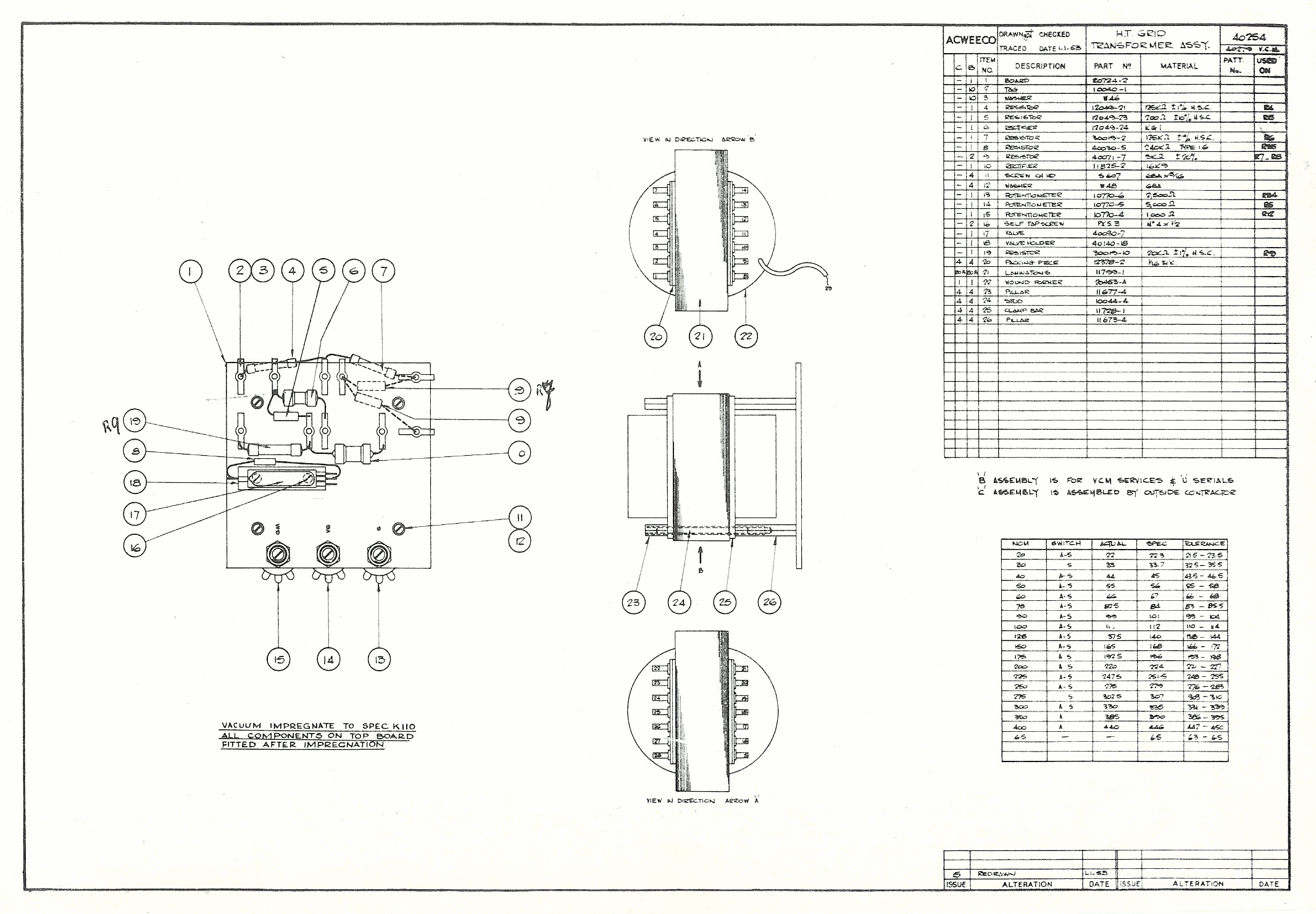 MK2 tube tester drawing 40254