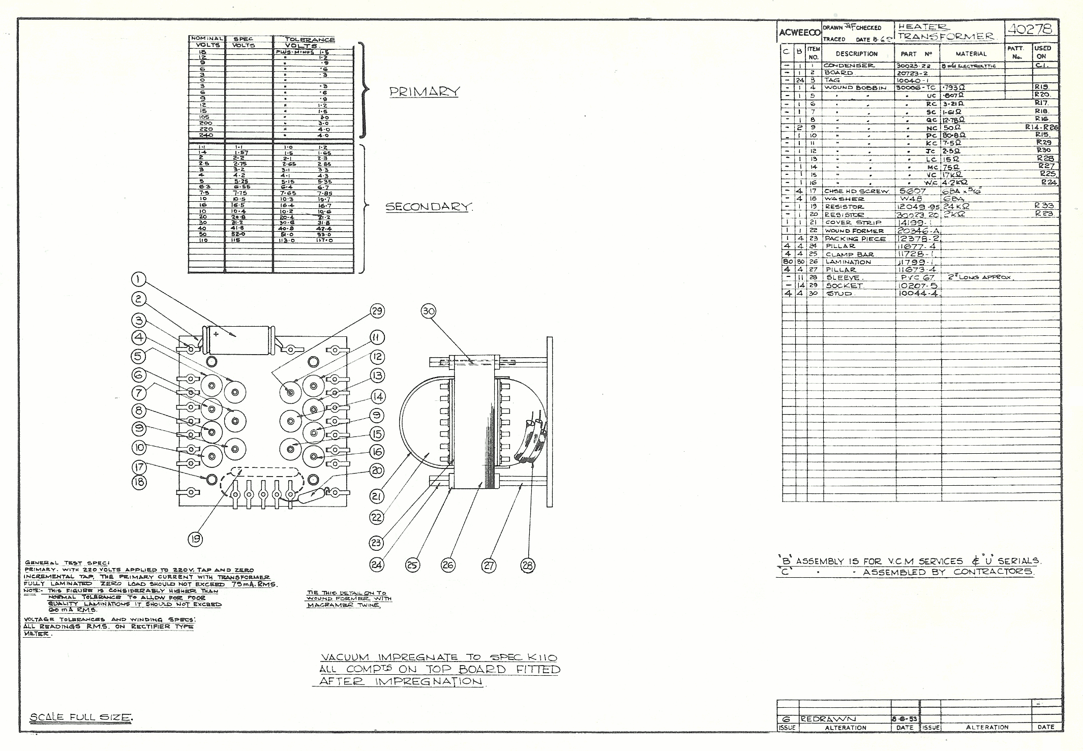 MK2 tube tester drawing 40278