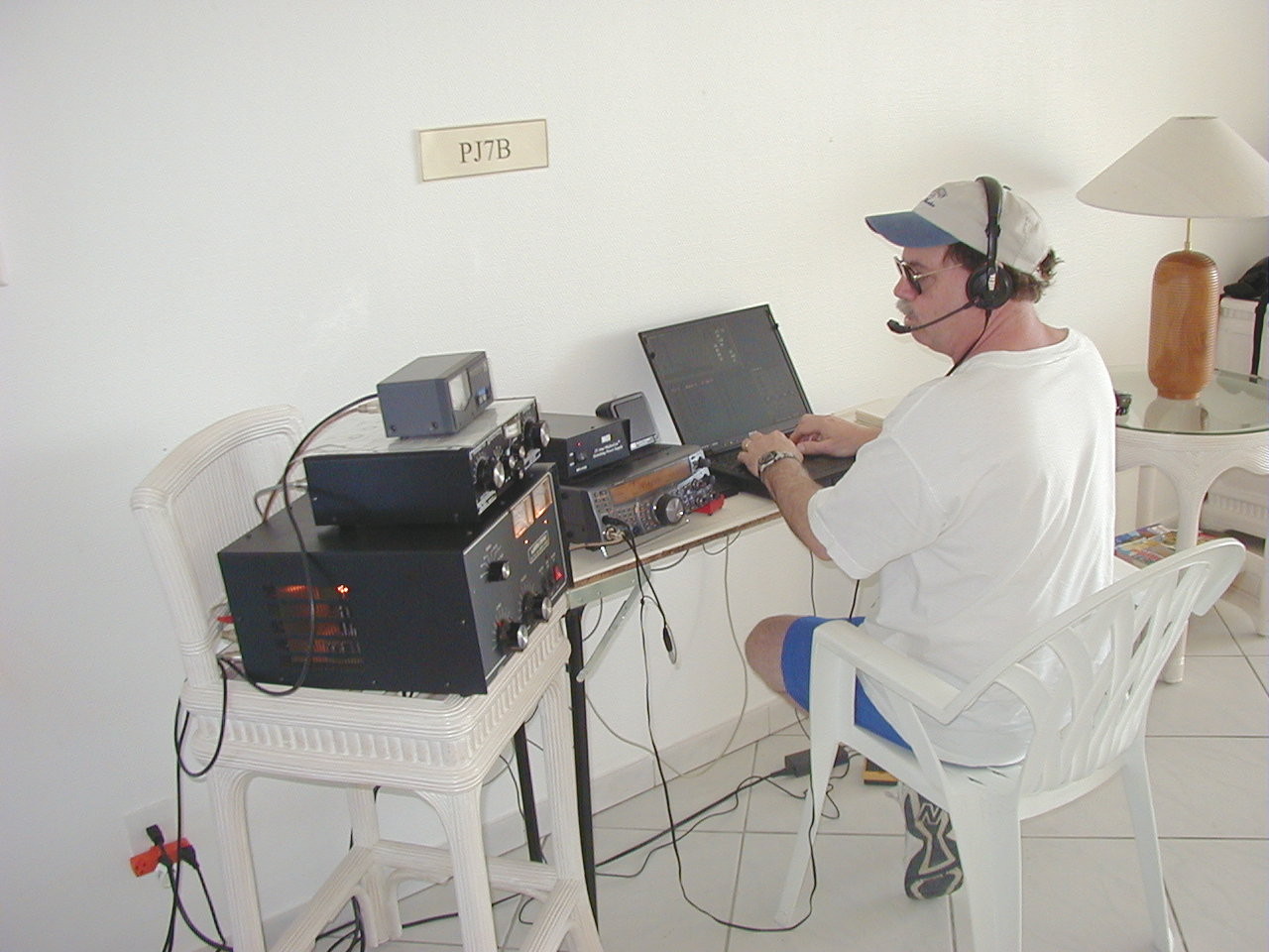 Bob-K8RLM operating as PJ7B
in 2002 ARRL DX SSB Contest