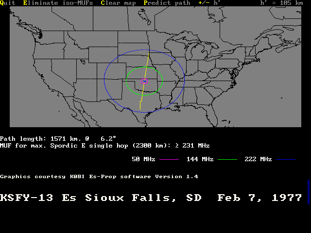 [Map of Ch 13 Es path Feb 07, 1977]