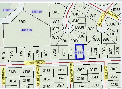 modified bcad.org map with house address numbers added