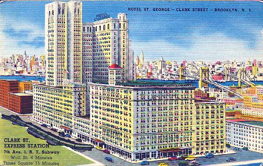 Linen Color Postcard of Hotel St. George, Brooklyn, NY
