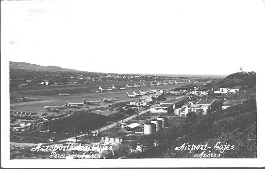 Postcard of Lajes Field, looking north