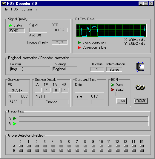 RDSDec 3.0 screenshot of WCFB, 94.5, Daytona Beach, FL