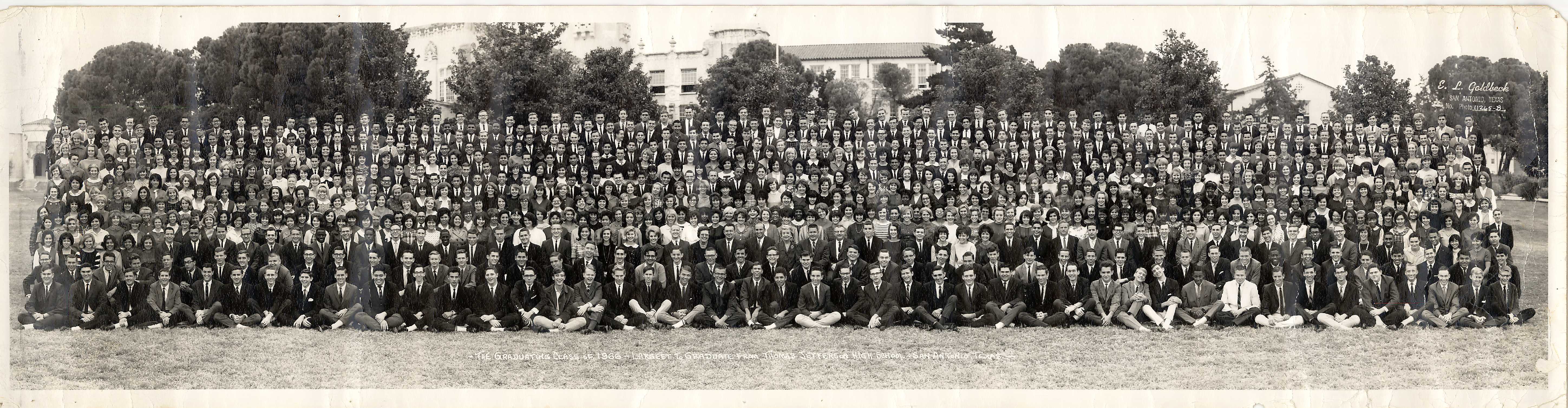THOMAS JEFFERSON HIGH SCHOOL CLASS of 1966 GOLDBECK PANORAMA PHOTO - (Nov 2, 1965)