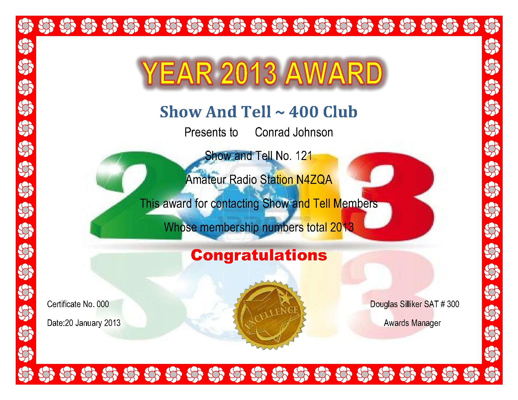2013 certificate