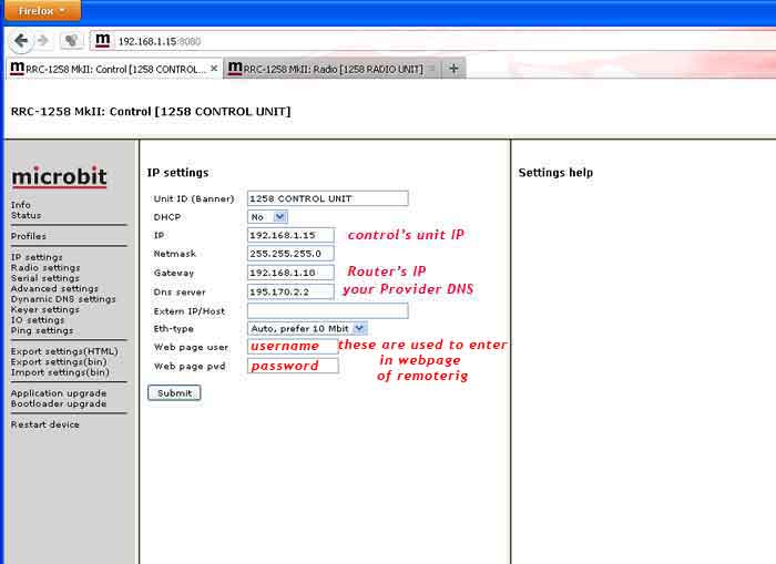 IP SETTINGS