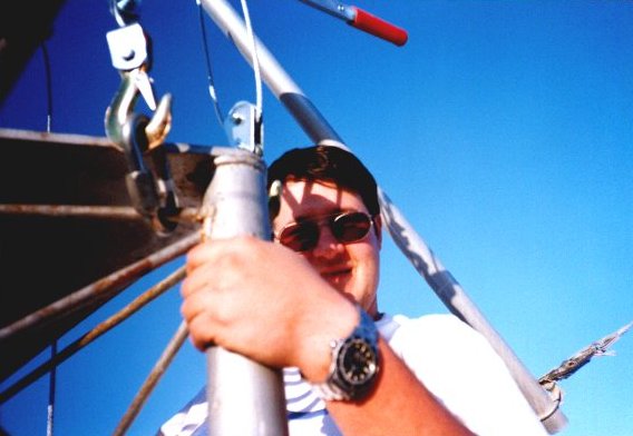 Chris at 150ft tower