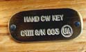 CT3 Morse Hand Key - Name Tag - Click To Enlarge