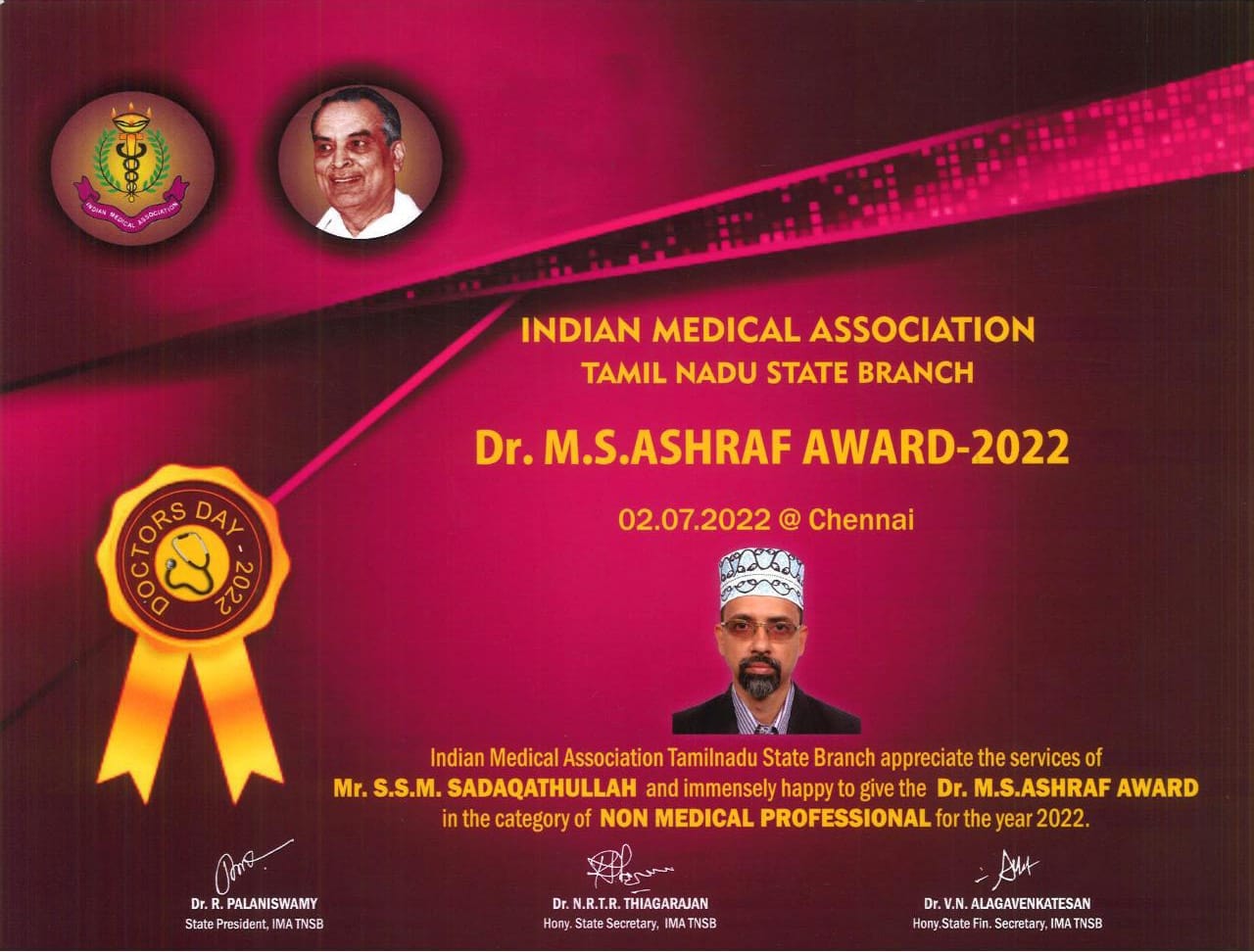 Dr. M.S. Ashraf, Award Dt: 02-07-2022