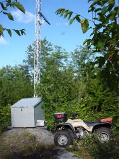 Repeater Box, Tower and Solar Panel. ATV access only
