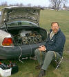 Dave Lawrence, seen here with the only vehicle he could find in which to install a WS#19.  CLICK TO ENLARGE.