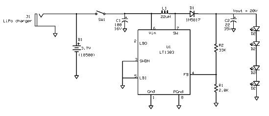 schematic of the boost regulator