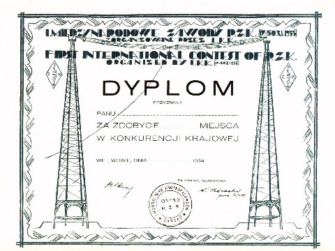 Dyplom z roku 1933