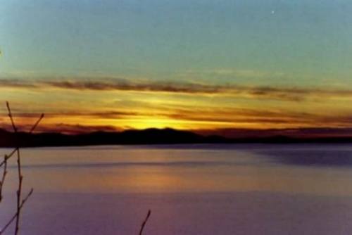 Sunset over Kennedy Lake
