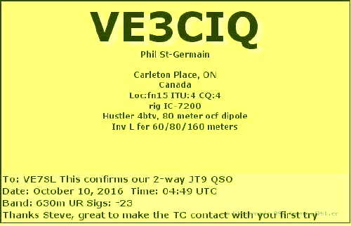 VE3CIQ QSL