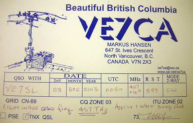 VE7CA QSL