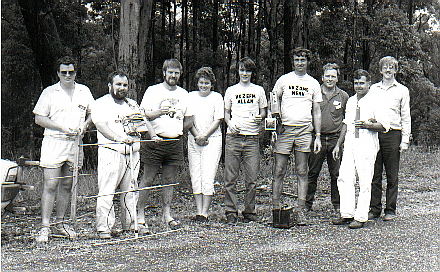Group of hunters, Brian Slarke VK2ZCQ in front.