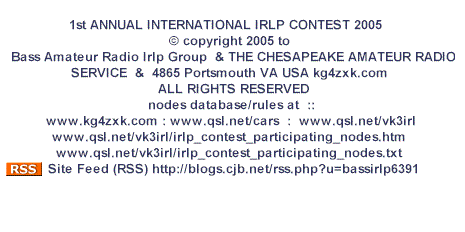 1st ANNUAL INTERNATIONAL IRLP CONTEST 2005   