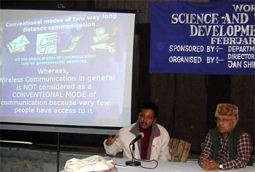 Lecture/powerpoint presentation on ham radio. Prof. Hemant Joshi (Indian Institute of Mass Communication, New Delhi) chaired the session 