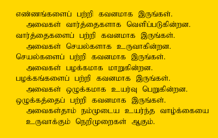 Habits - Tamil Saying