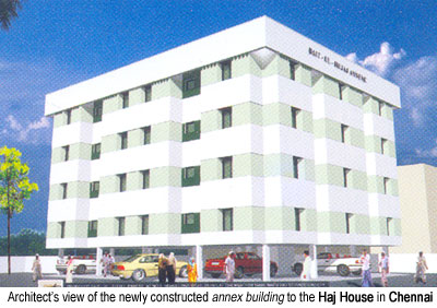 Architectural view of the annex building to the Haj House in Chennai
