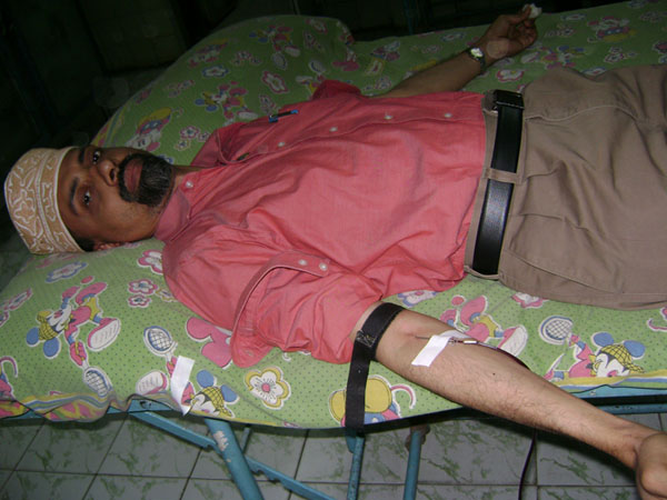 Donated blood at Government Children Hospital, Chennai on 8th June 2012