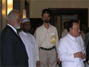 Eid Milan  party on 11th Sep 2011 at Hotel Taj Connemara, Chennai. (L to R) Mr.Basheer Ahmed (UCMAS), Mr. KA 
Wadood (Zenath), Alhafil Jb.Sulaiman Alim (ETA - Dubai), Dr. Syed Khaleelullah Khadri, Dr. Moin Khadri