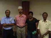 Madras Amateur Radio Society meeting held on 08/10/2011 at Gandhi Nagar Club, Adyar. VU2DPN, VU2IKK,VU2GHX