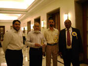 Eid Milan  party on 11th Sep 2011 at Hotel Taj Connemara, Chennai. (L to R) Haji LKS Sarfaraz, Lion LKS Syed Ahmed Haji and Padma Shri Dr.Mayil Vahanan Natarajan