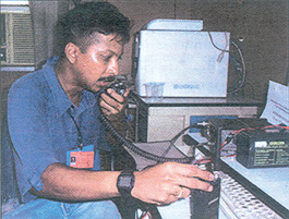 Sandeep Baruah, a licensed HAM operator who works in a government organisation by day and pursues his hobby from home at night, has managed to establish communication links with Port Blair.