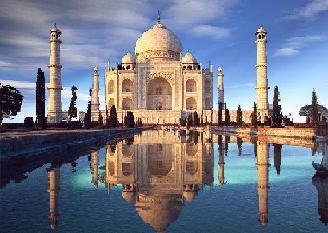 The Taj Mahal at sunset, Agra.