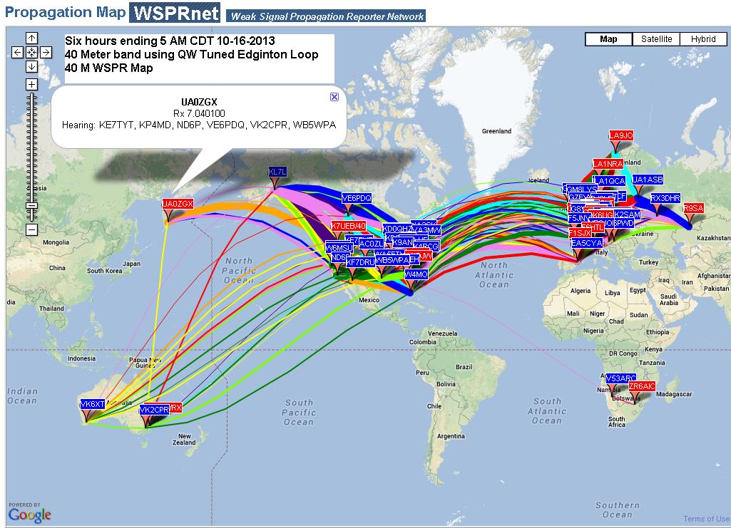 WSPR spot on Russian island