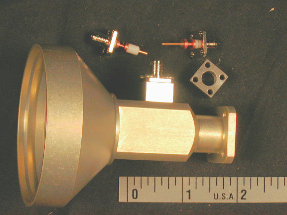 photo of one-piece feed with horn and lowpass filter