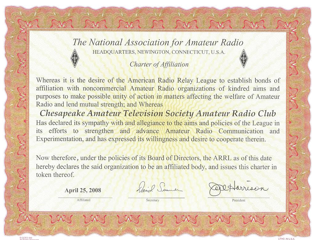 ARRL Certificate