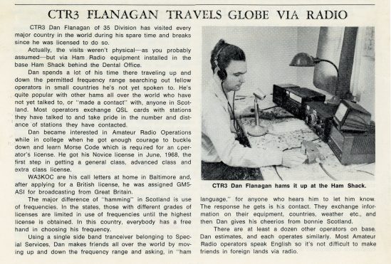 Article about ham radio in the Tartan Log