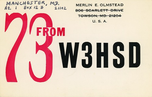 Merlin's QSL - front