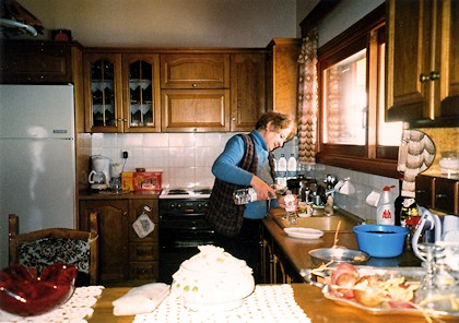 Ivanichka working in the kitchen