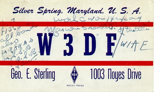 W3DF QSL Card from 1957