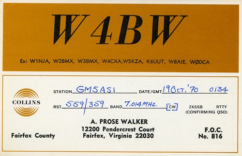Our first QSO in 1970