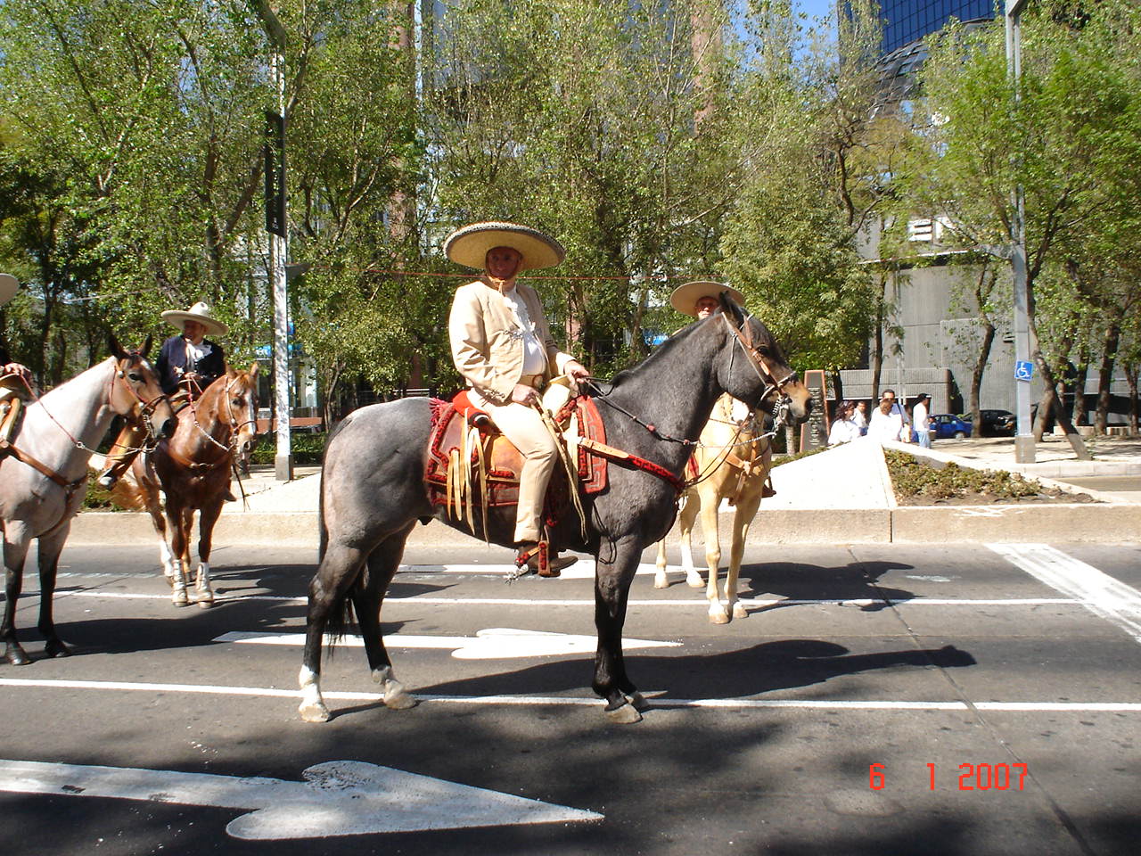 A Mexican in traditional charro garb.