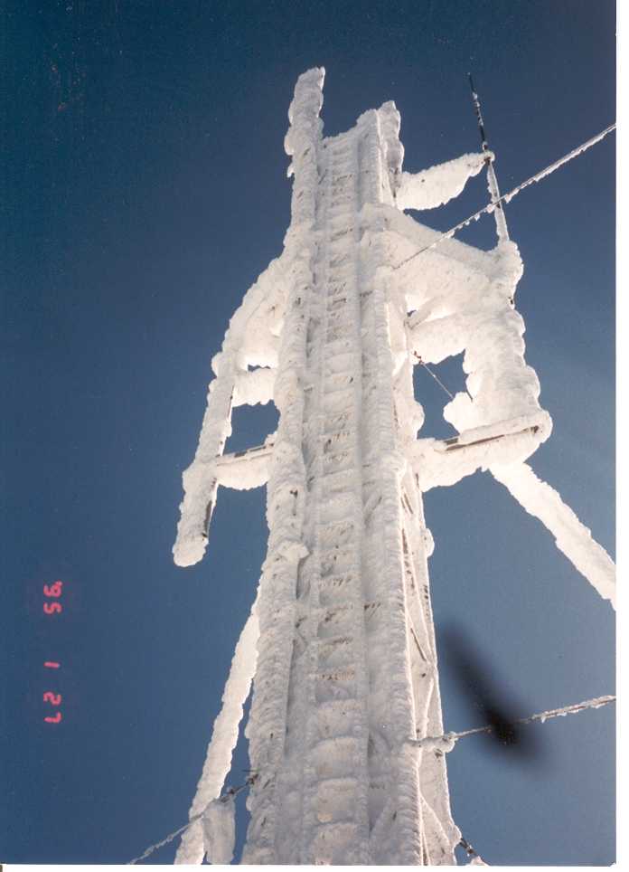 Ice covered 
tower
