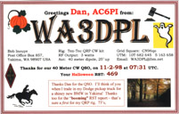 Click to see full size QSL to Dan