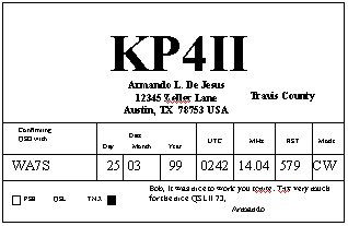 Click to see full size QSL from Armando KP4II