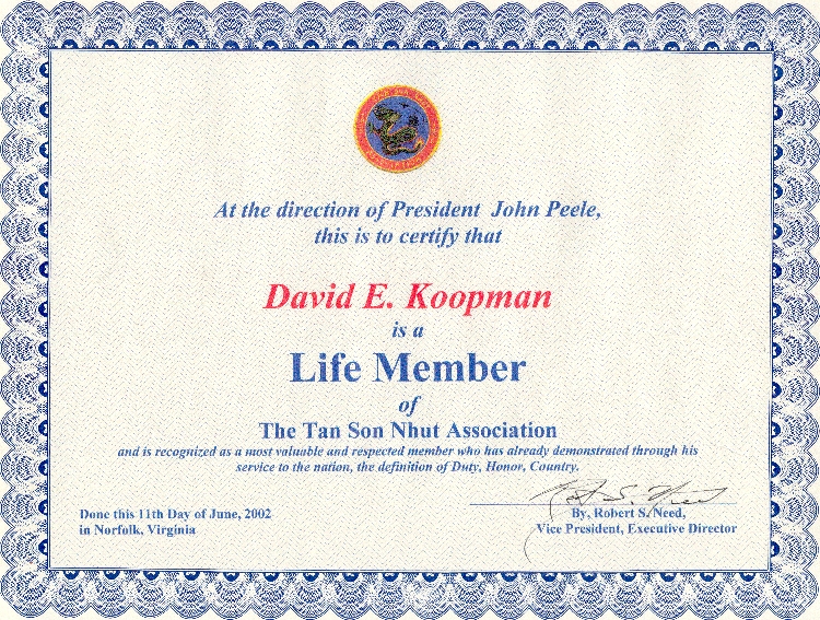 David E. Koopman Life Member of the TSNA