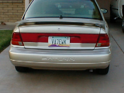 Photo: picture of Arizona VA7EWK plate on my car, taken in August 2002